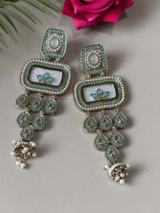 Shivanya Mint Green MOP Earring