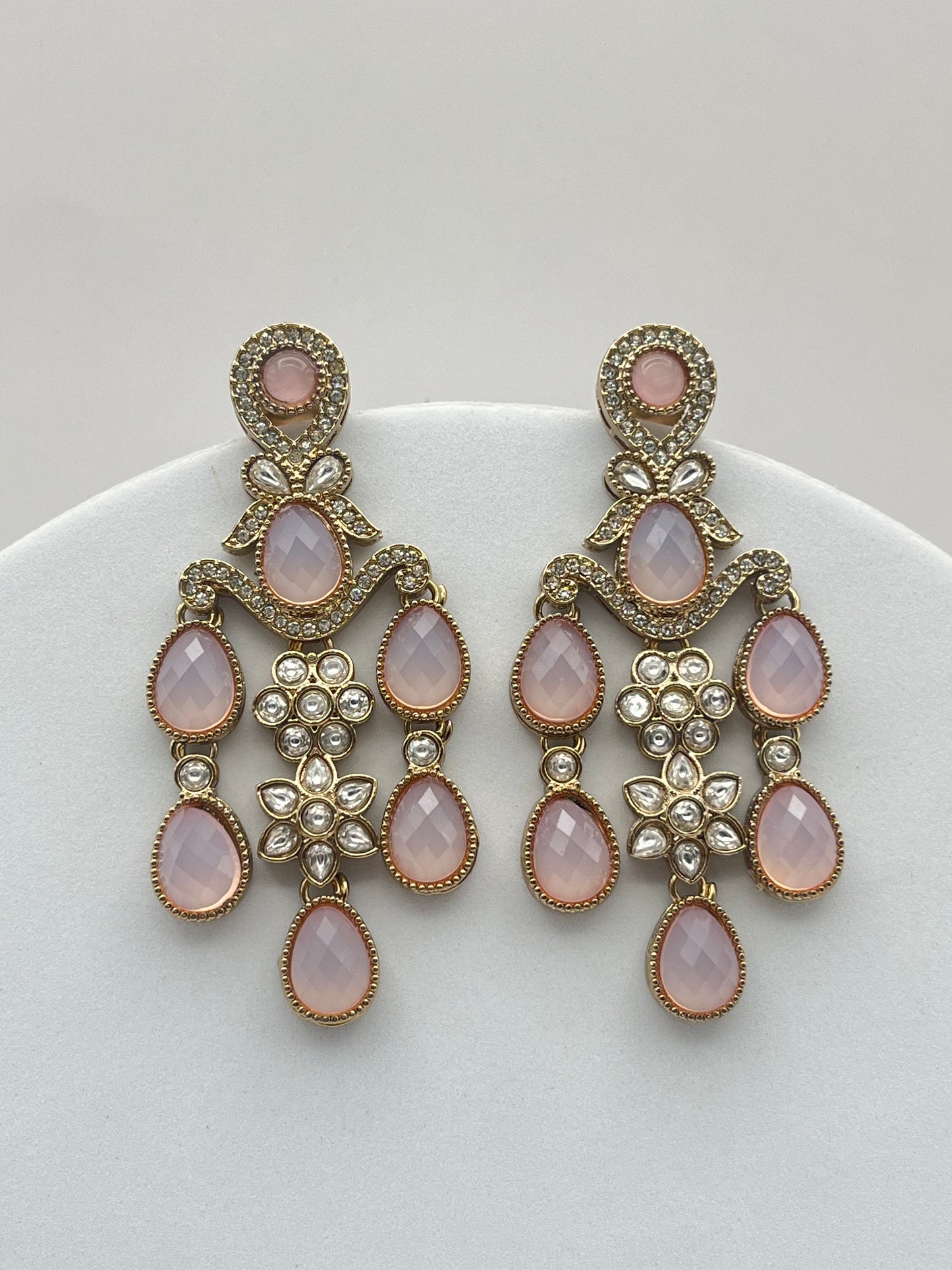 Ritvi Pink Stone Indo Western Earring