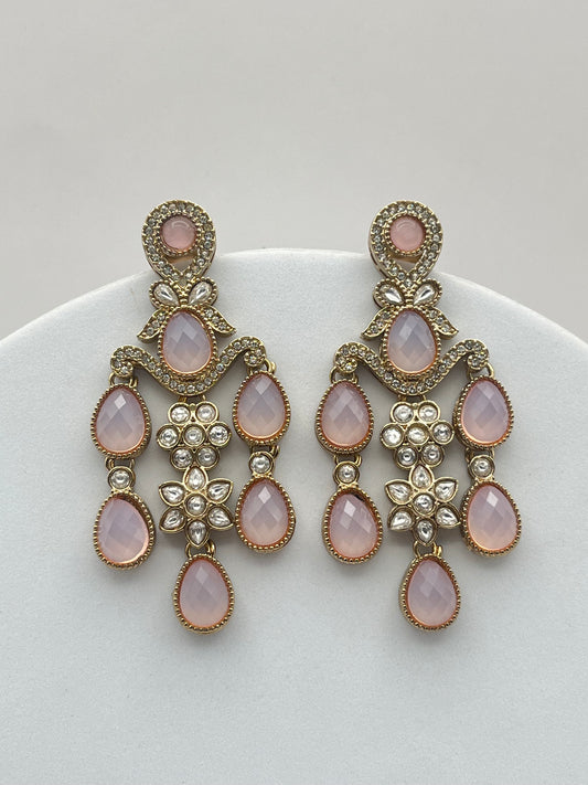 Ritvi Pink Stone Indo Western Earring