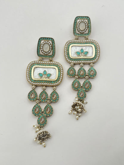 Shivanya Mint Green MOP Earring