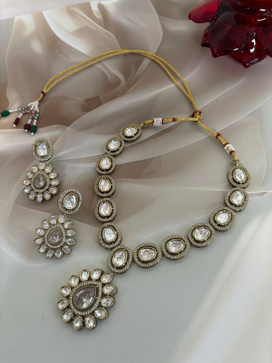 Navya White Kundan Necklace Set