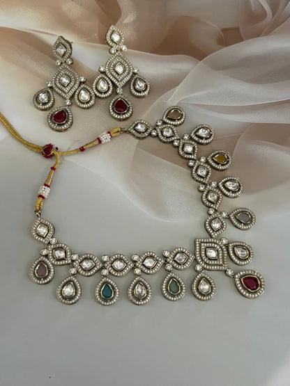 Jivika Multi-coloured Kundan Necklace Set