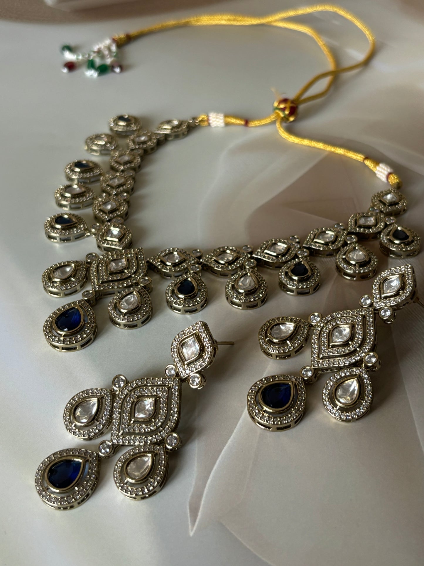 Jivika Sapphire Kundan Necklace Set
