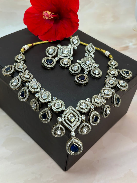Jivika Sapphire Kundan Necklace Set