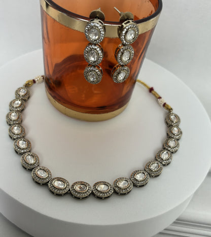 Shanika White Kundan Indo Western Necklace Set