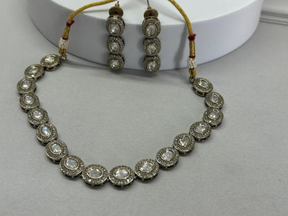 Shanika White Kundan Indo Western Necklace Set
