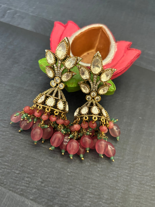 Victorian Pink Jhumkas