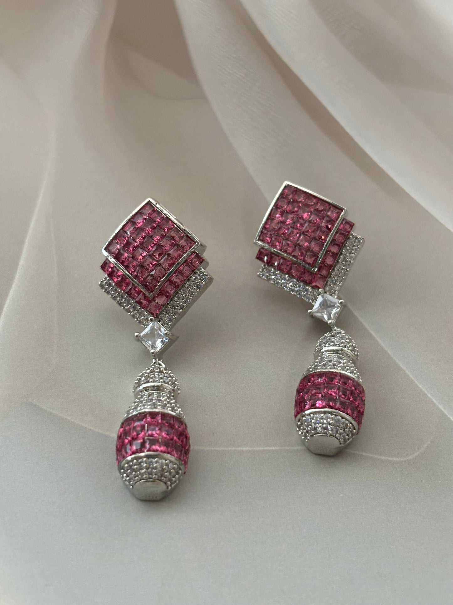 Pink AD Drop Earrings