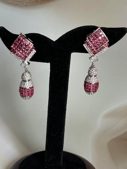 Pink AD Drop Earrings