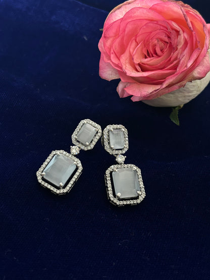 Aurelia Elegant Gray AD Earrings