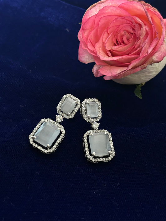 Aurelia Elegant Gray AD Earrings
