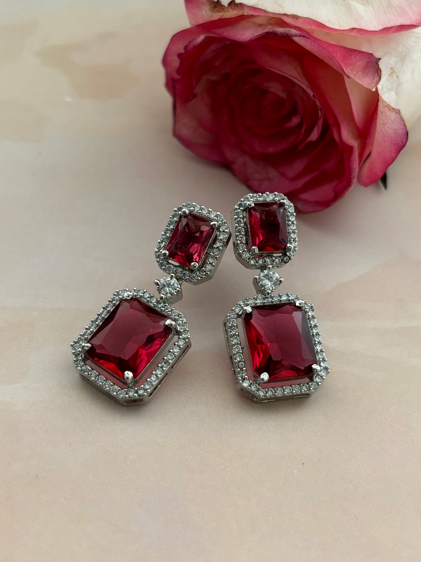 Aurelia Elegant Ruby AD Earrings