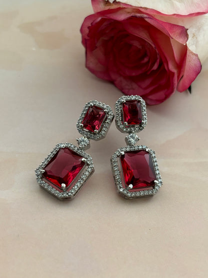 Aurelia Elegant Ruby AD Earrings
