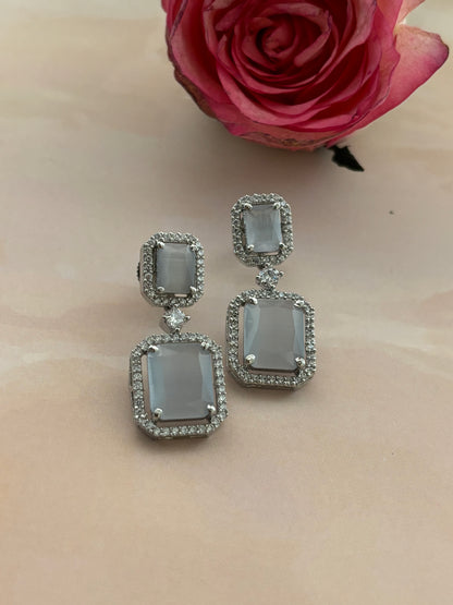 Aurelia Elegant Gray AD Earrings