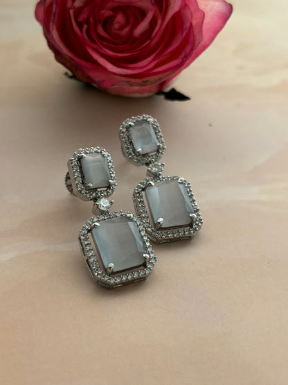 Aurelia Elegant Gray AD Earrings