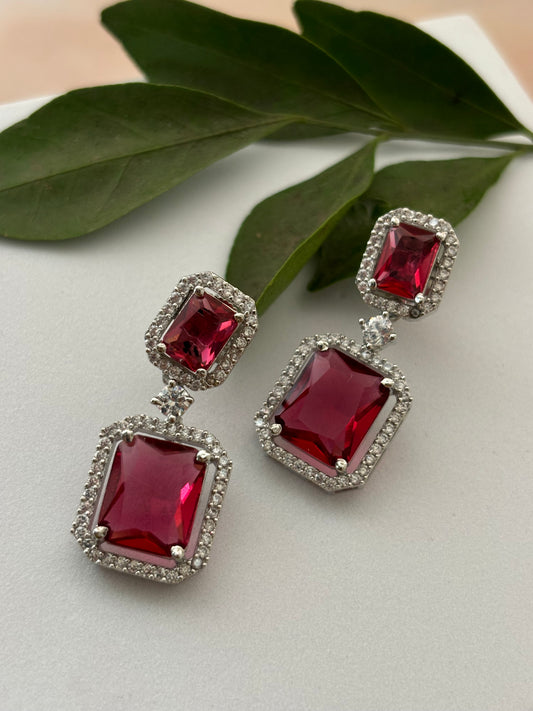 Aurelia Elegant Ruby AD Earrings