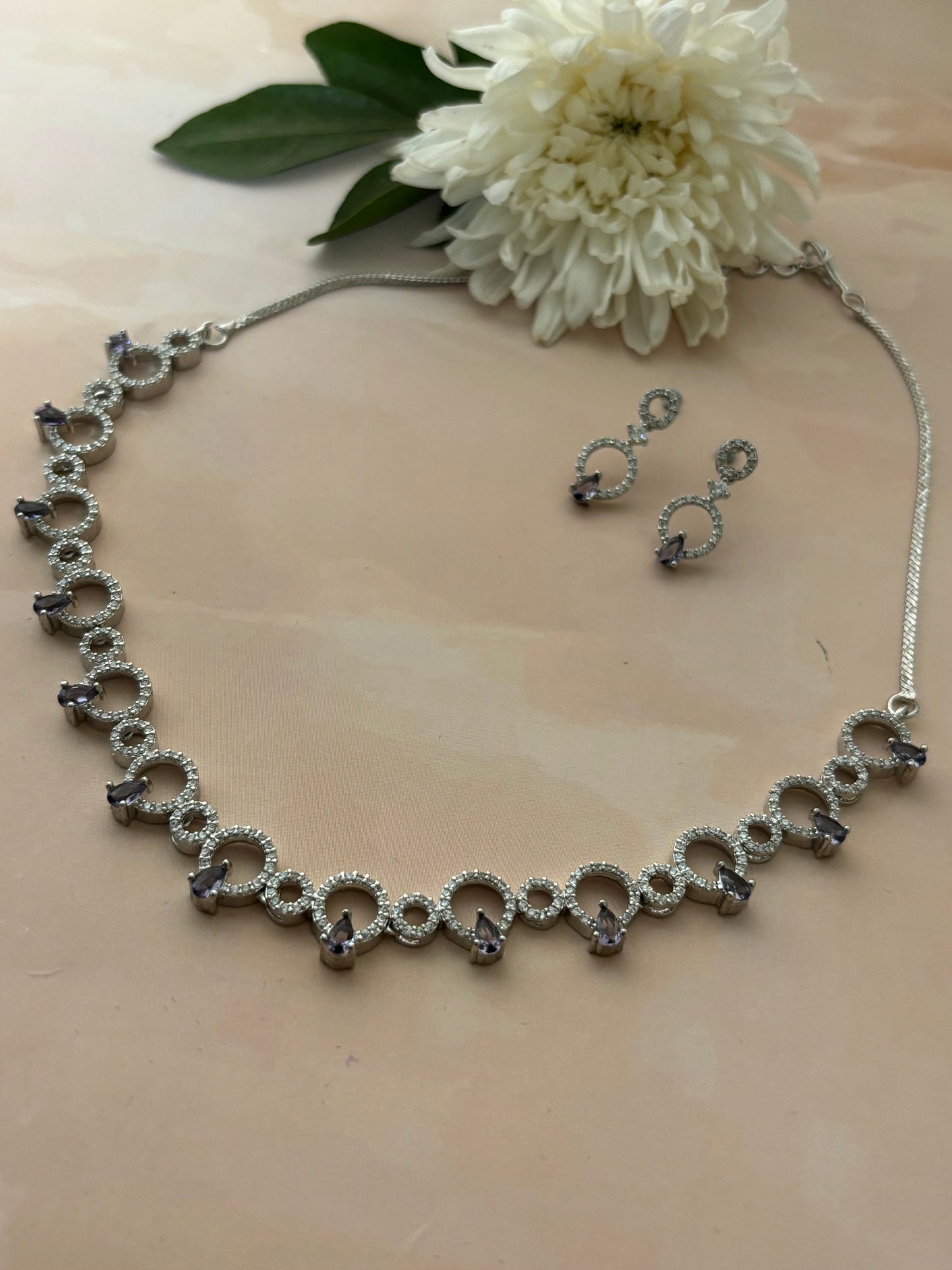 Emery Purple AD Necklace Set