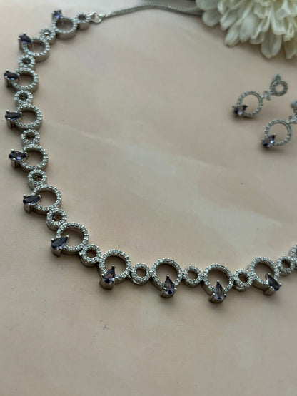 Emery Purple AD Necklace Set