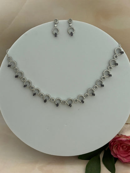 Emery Purple AD Necklace Set