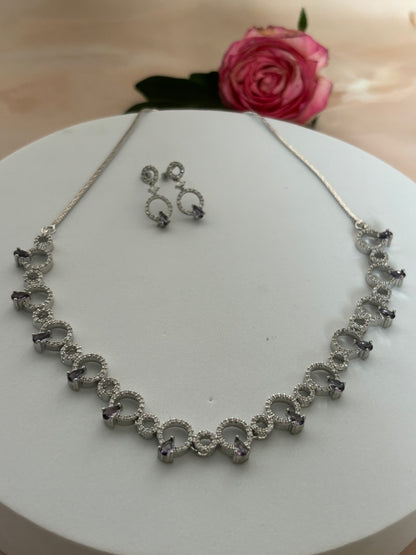 Emery Purple AD Necklace Set