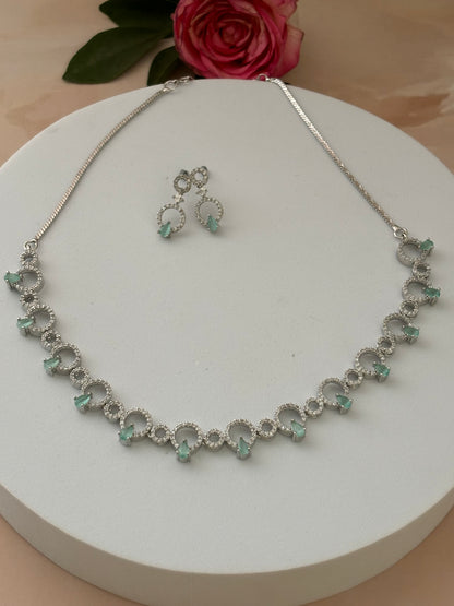 Emery Sea Green AD Necklace Set