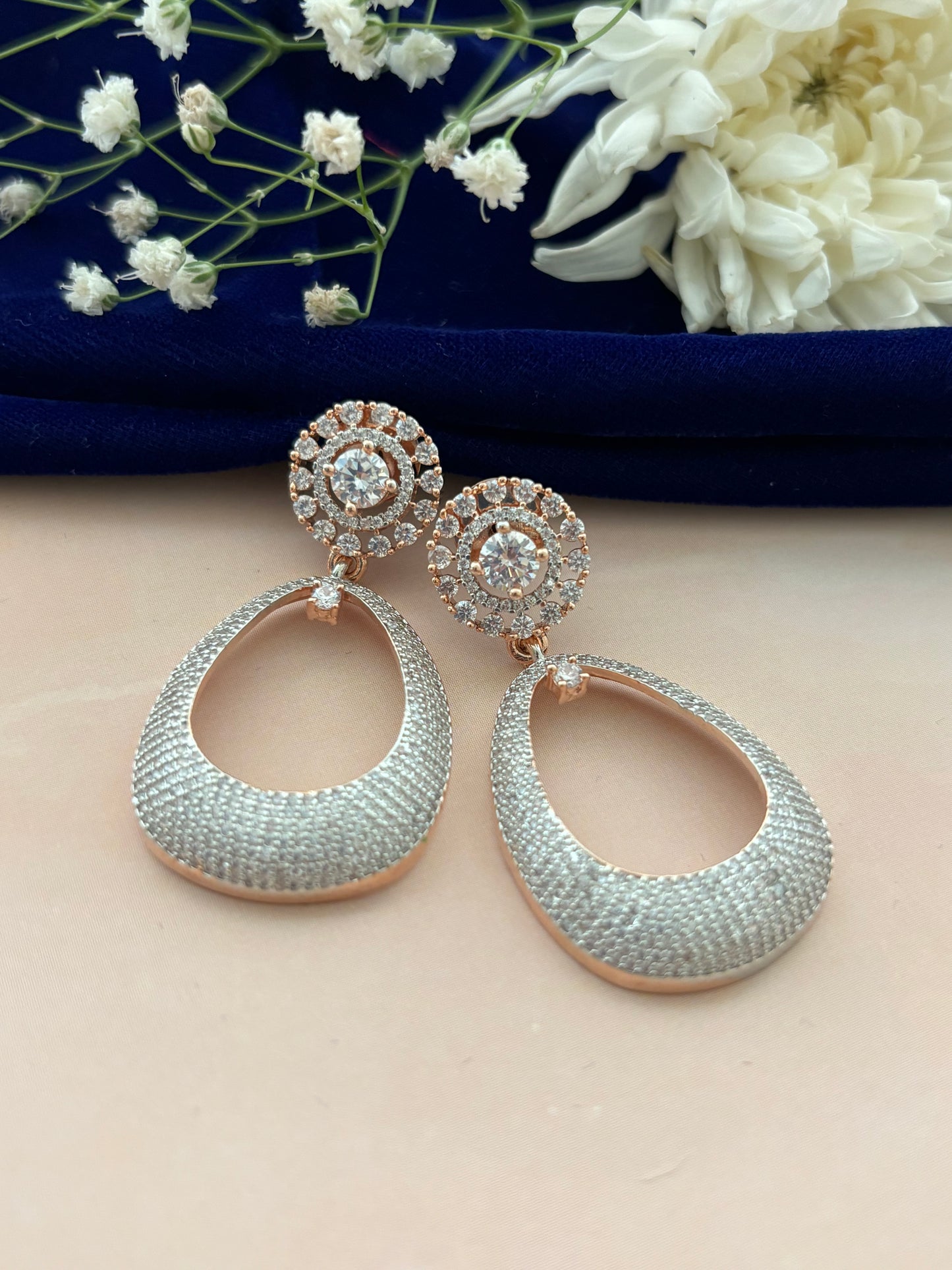 Estella Classy Rose Gold AD Earrings
