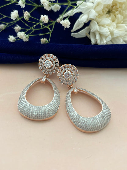 Estella Classy Rose Gold AD Earrings