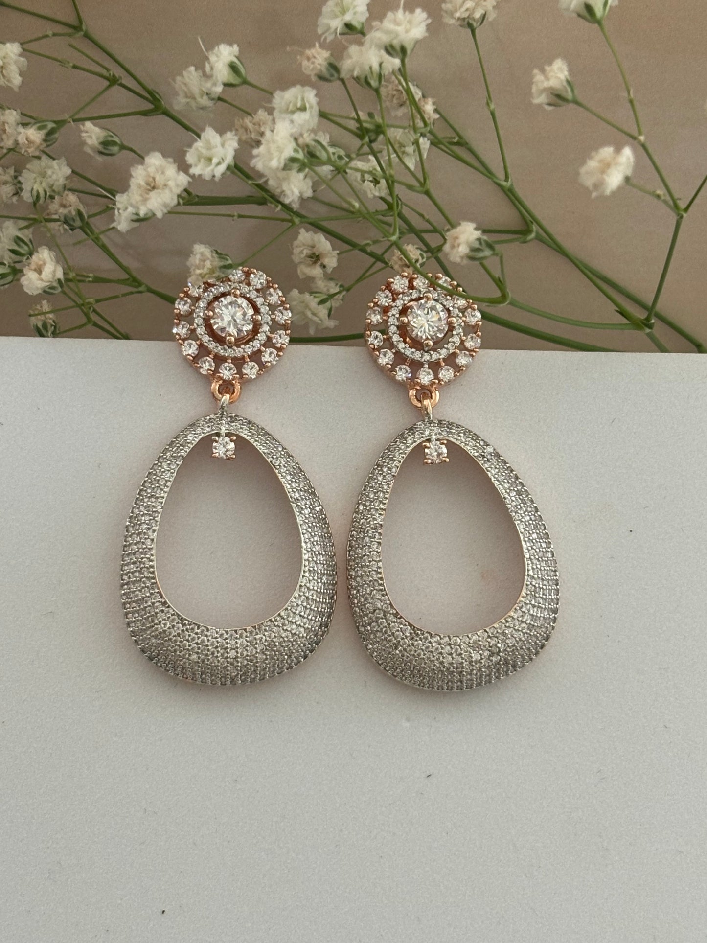 Estella Classy Rose Gold AD Earrings
