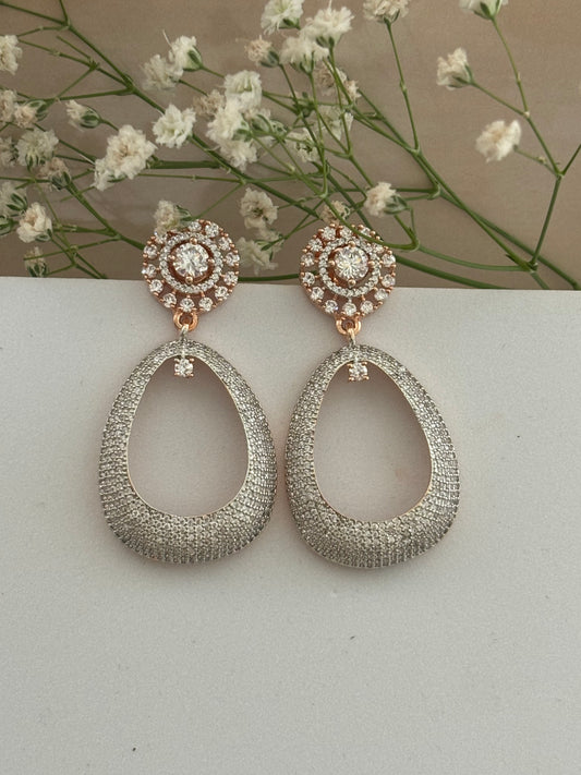 Estella Classy Rose Gold AD Earrings
