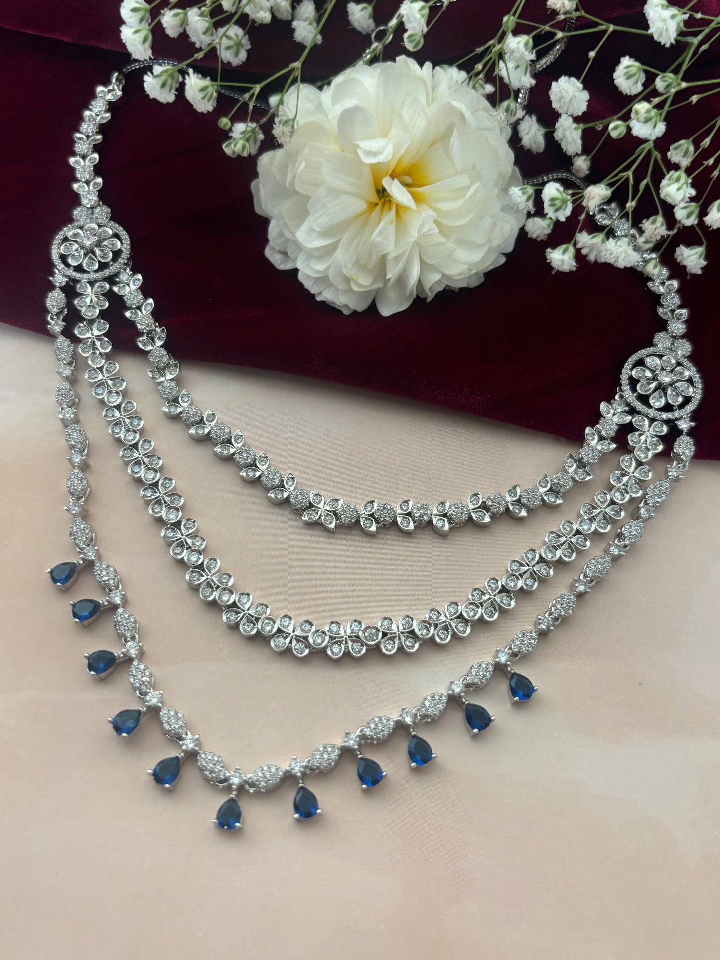 Camila three layer sapphire necklace