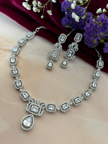 Remi radiant stone diamond necklace