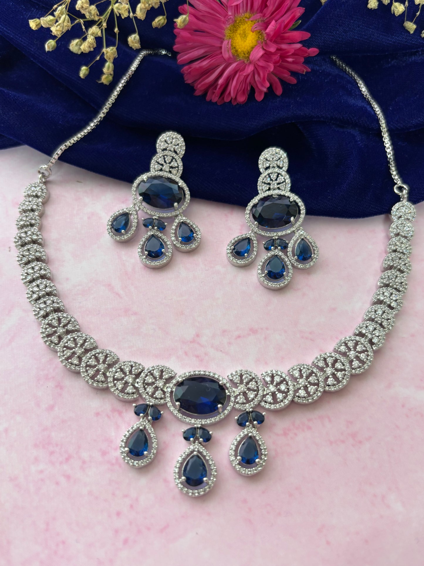 Sanya Oval Sapphire Necklace Set