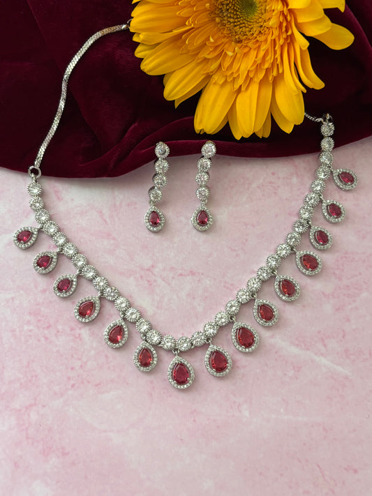Aliya Elegant Ruby Necklace Set