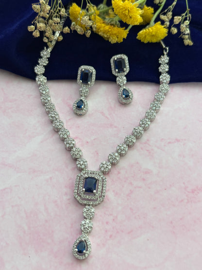 Garnet Radiant Stone Sapphire Necklace Set