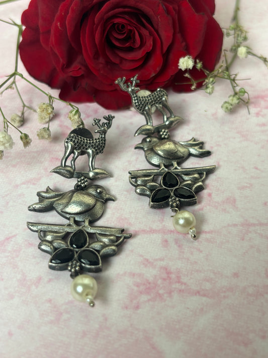 Pihu Black Oxidized Earring