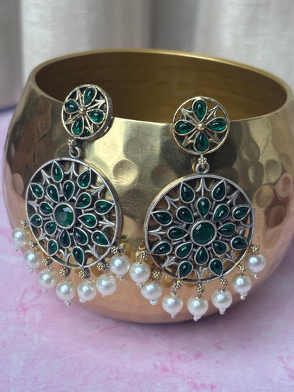 Samaira Green Dual Tone Chandbali