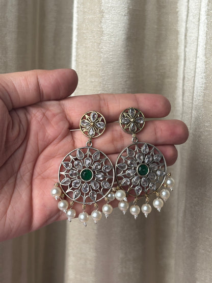 Samaira White Dual Tone Chandbali