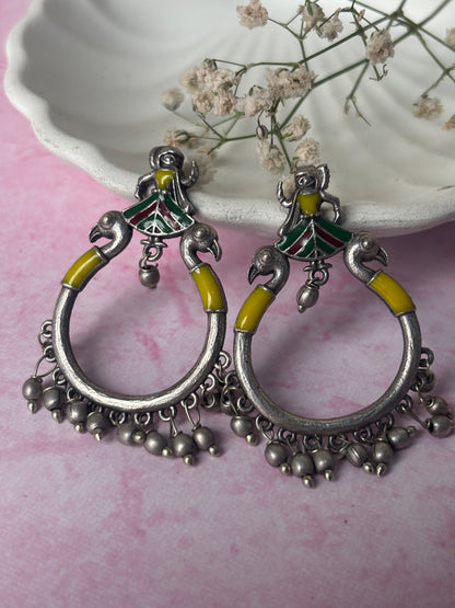 Nirali Yellow Oxidized Earrings