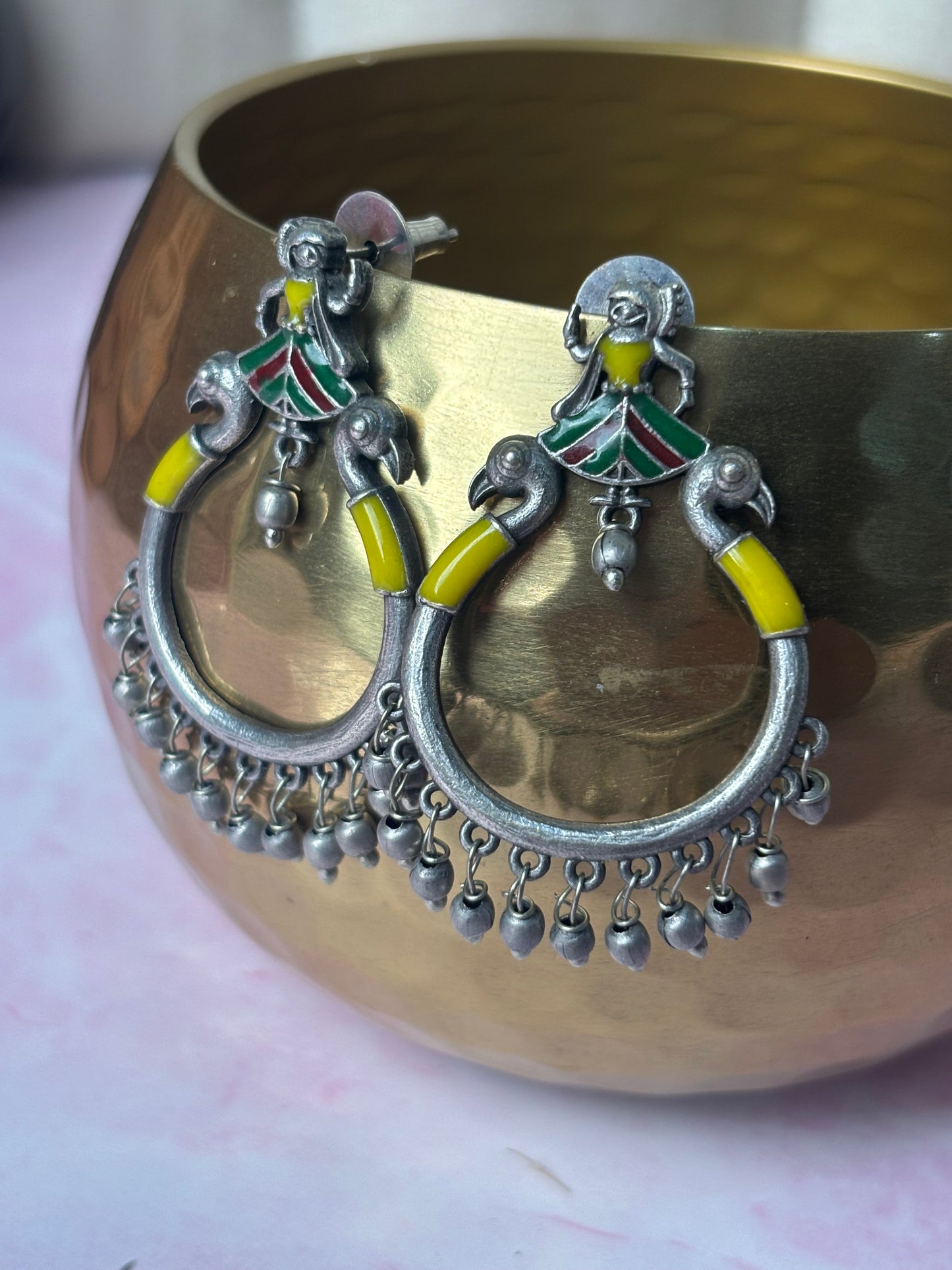Nirali Yellow Oxidized Earrings