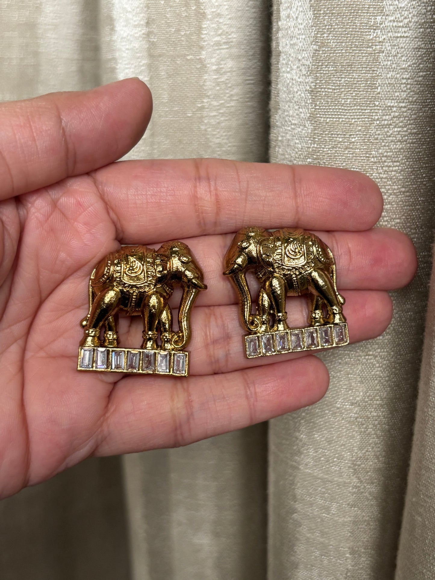 Aashvi Golden Elephant Earrings