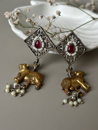 Nivedita Pink Dual Tone Earrings