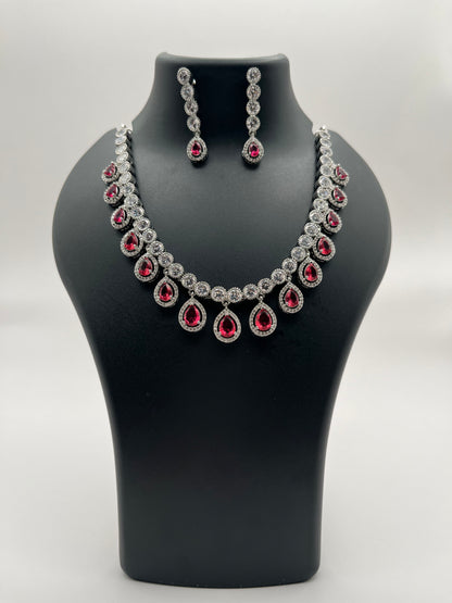 Aliya Elegant Ruby Necklace Set