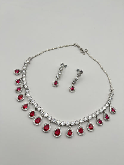 Aliya Elegant Ruby Necklace Set