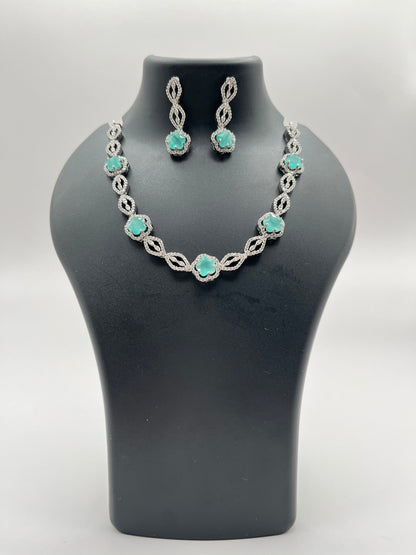 Anya Sea Green Delicate Necklace Set