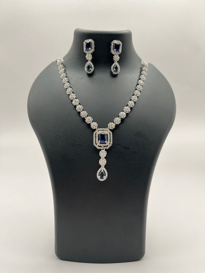 Garnet Radiant Stone Sapphire Necklace Set
