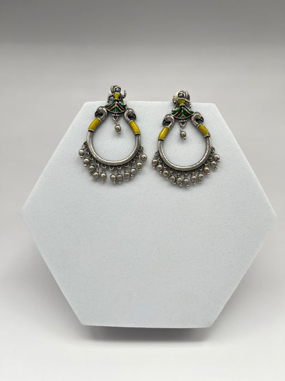 Nirali Yellow Oxidized Earrings