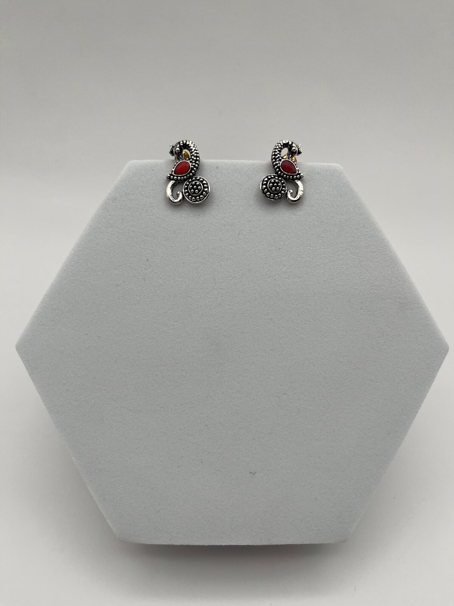 Mayuri Red Oxidized Studs