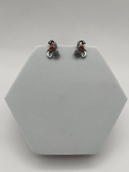 Mayuri Red Oxidized Studs