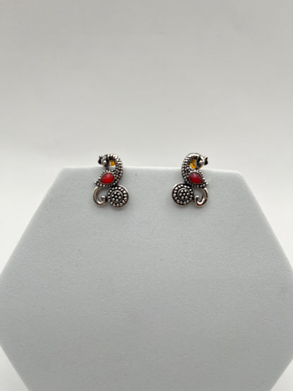Mayuri Red Oxidized Studs
